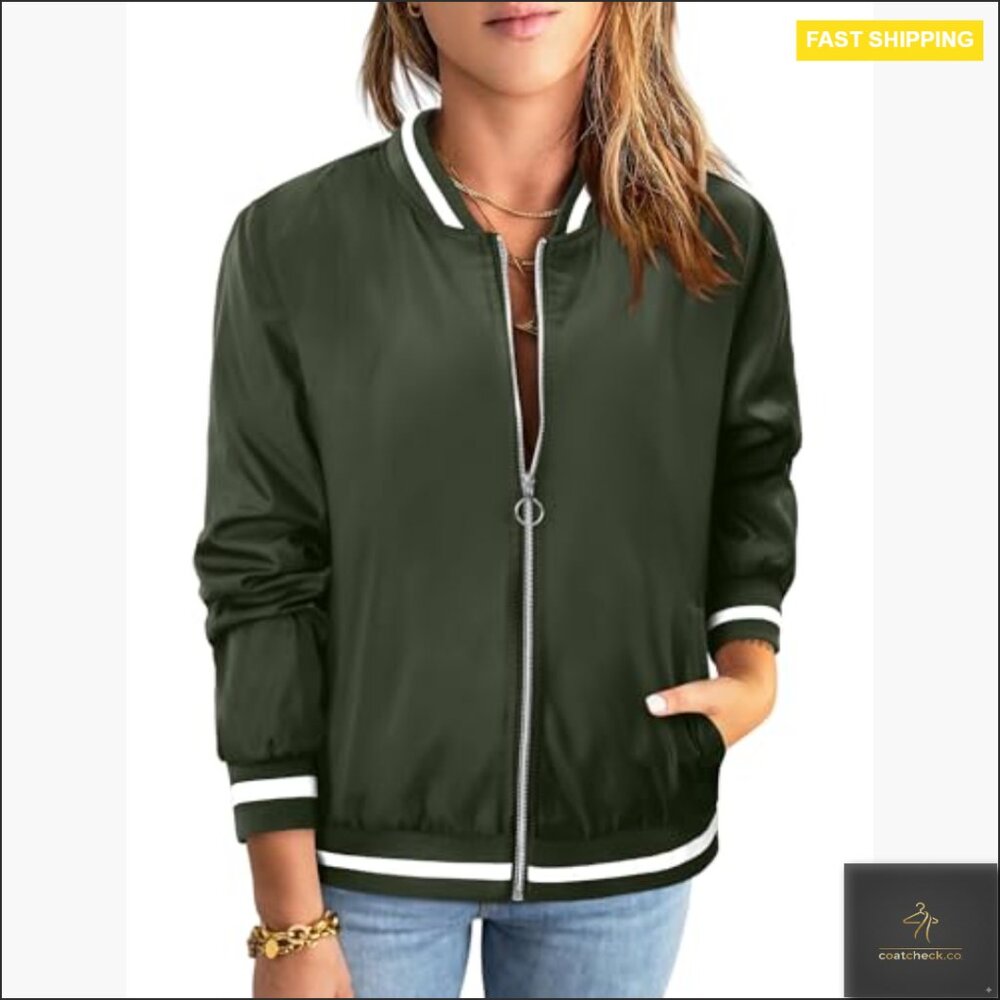 Lightweight Polyester Bomber Jacket, Relaxed Fit,… - image 2